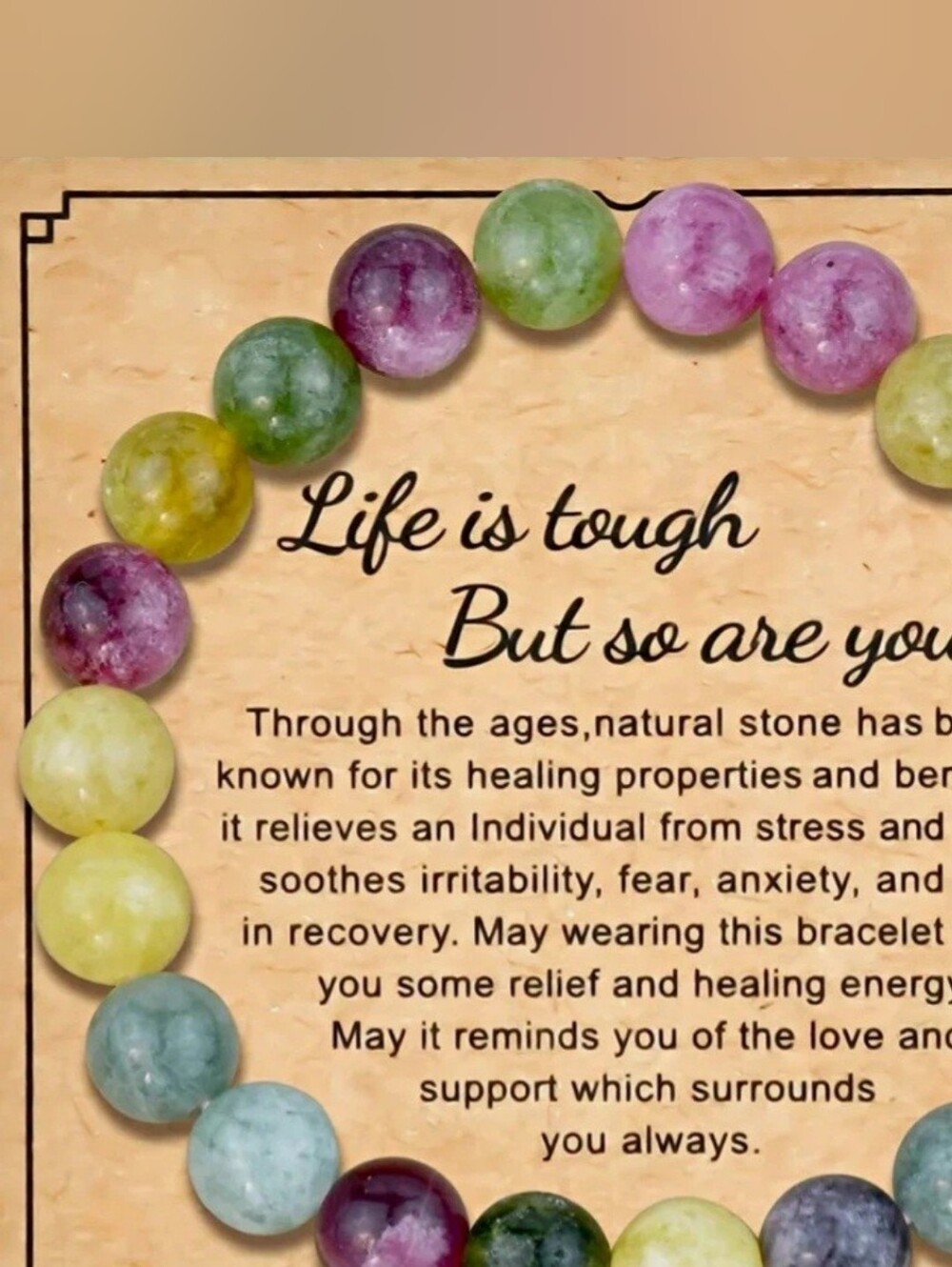 Multi-Color Natural Stone Beaded Bracelet - Healing Energy